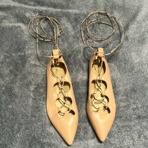 Coach flats 9 ankle ties super cute 🥰